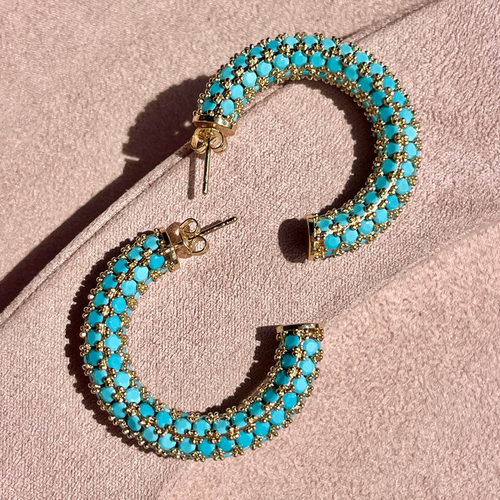Turquoise Chunky Hoops