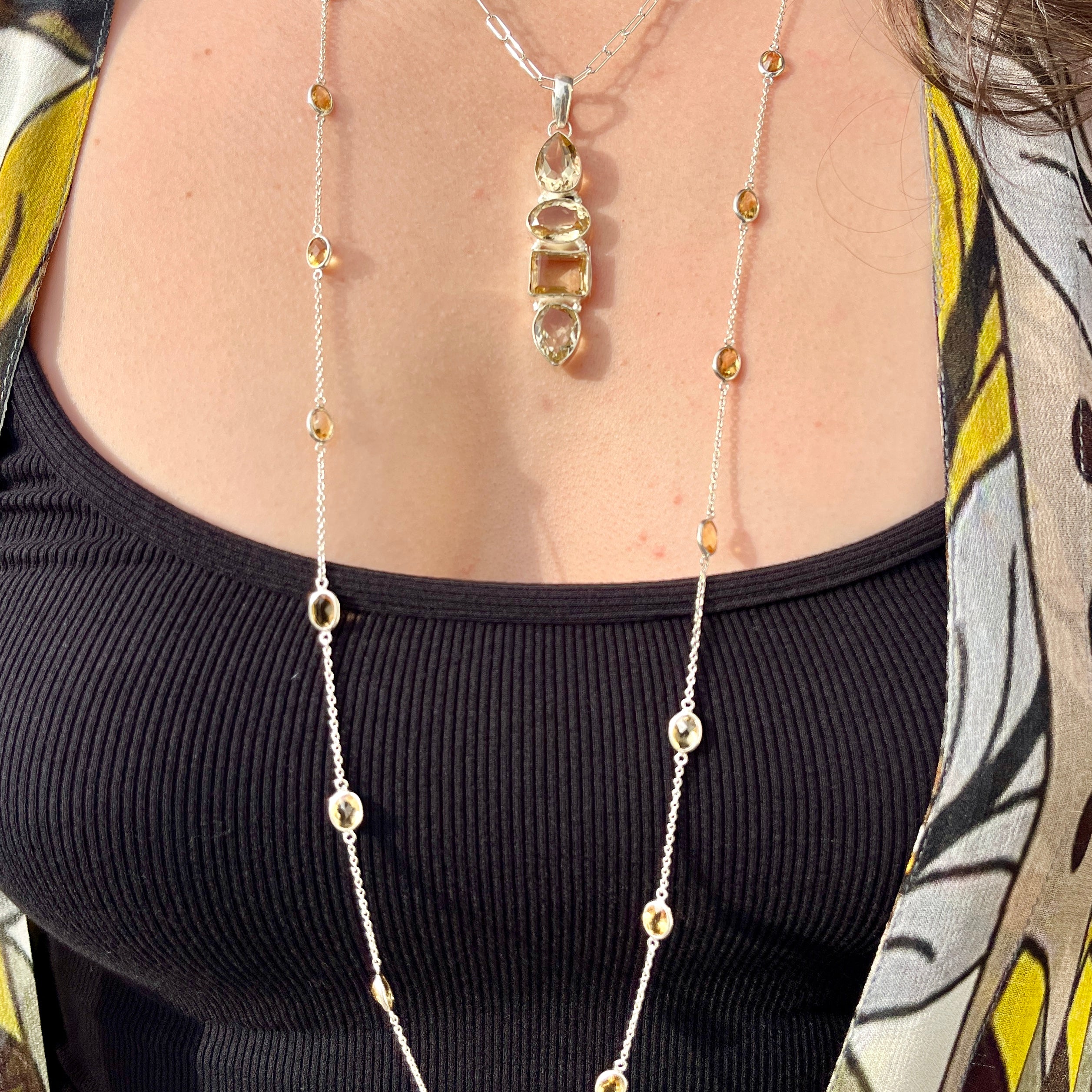Sterling Silver Citrine Necklaces
