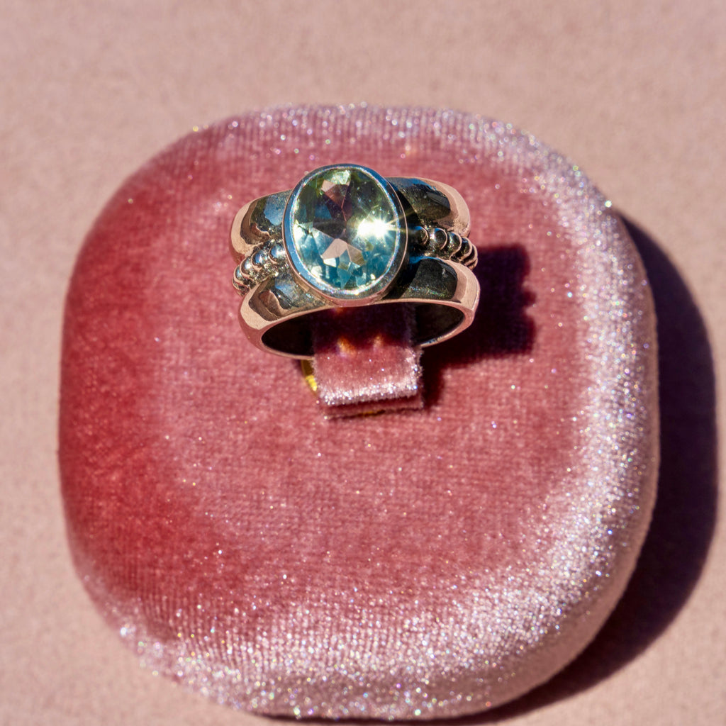 Green Amethyst Pinky Ring