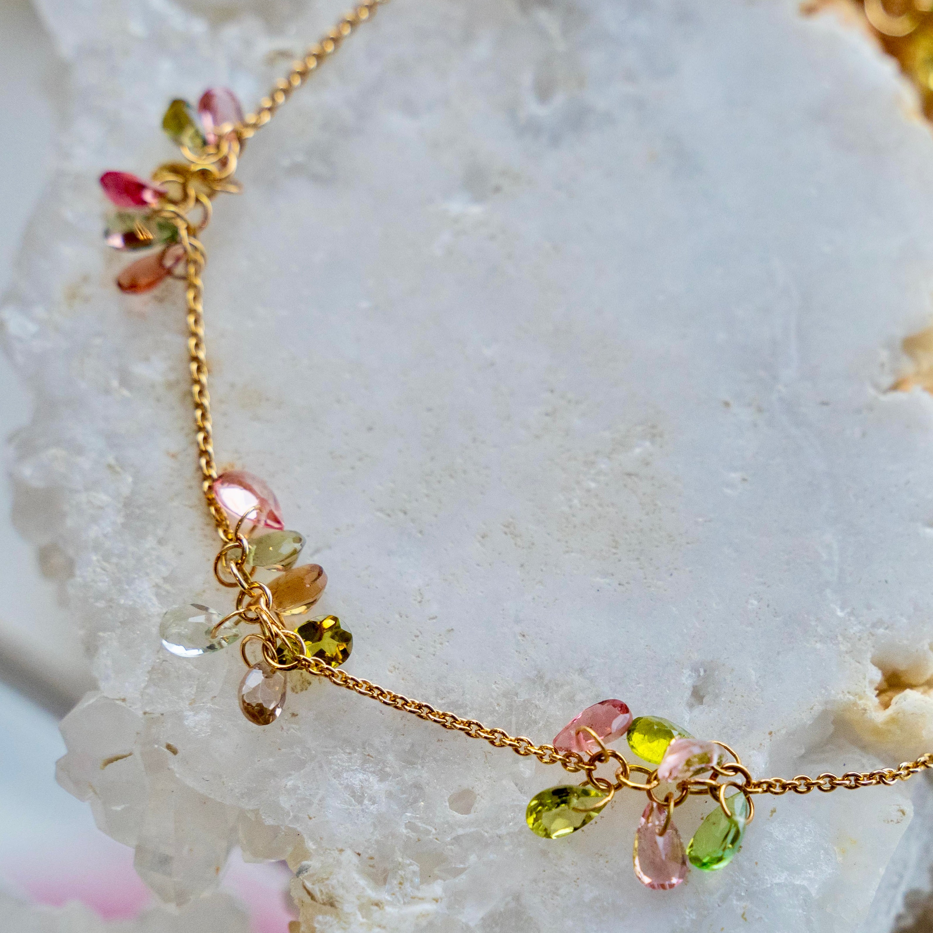 14k Tourmaline Shaker Bracelet