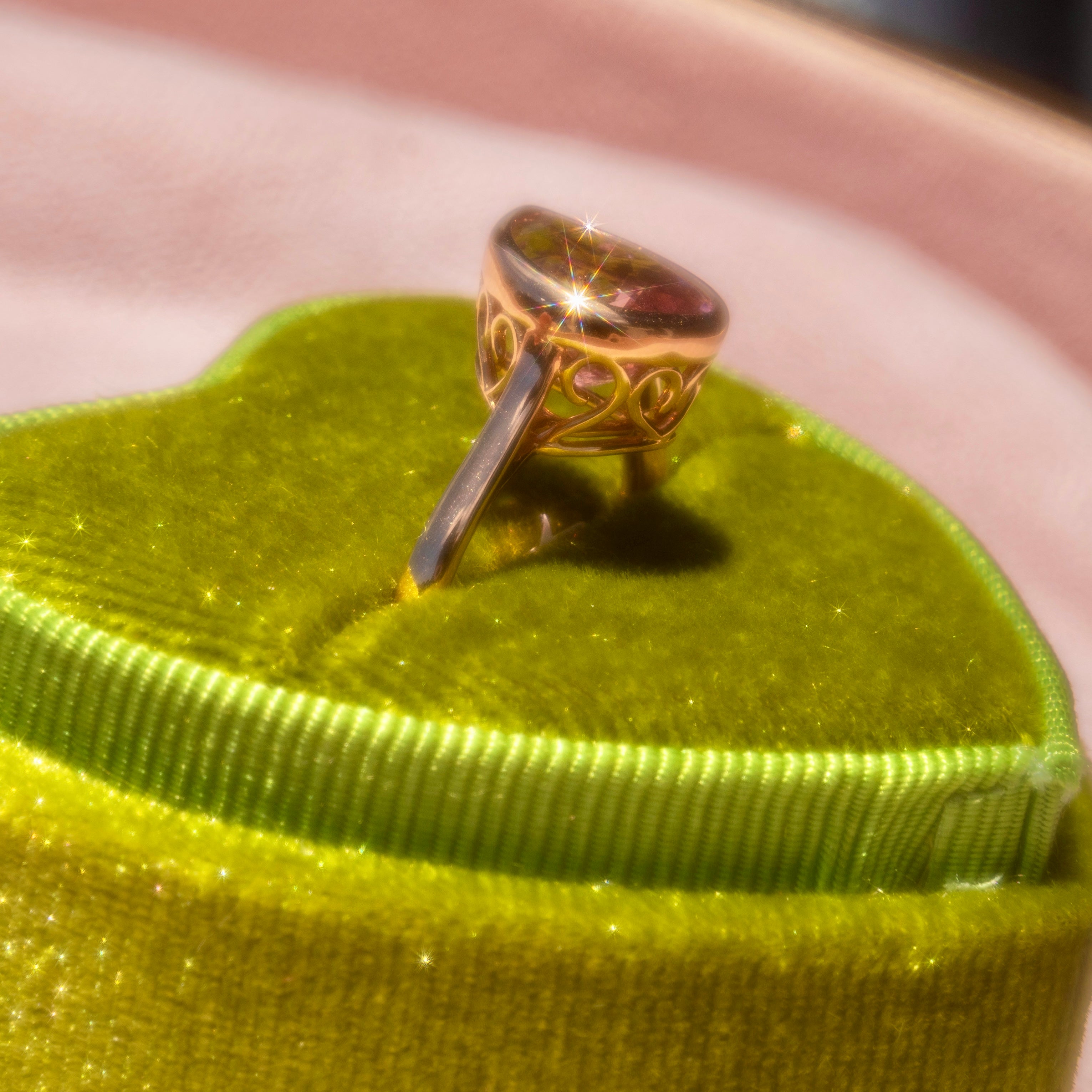 18k Rose Gold Pink Tourmaline Ring