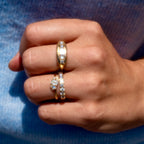 18k Vintage Inspired Baguette Diamond Ring