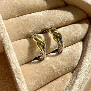 Two Tone Crossover Hoops