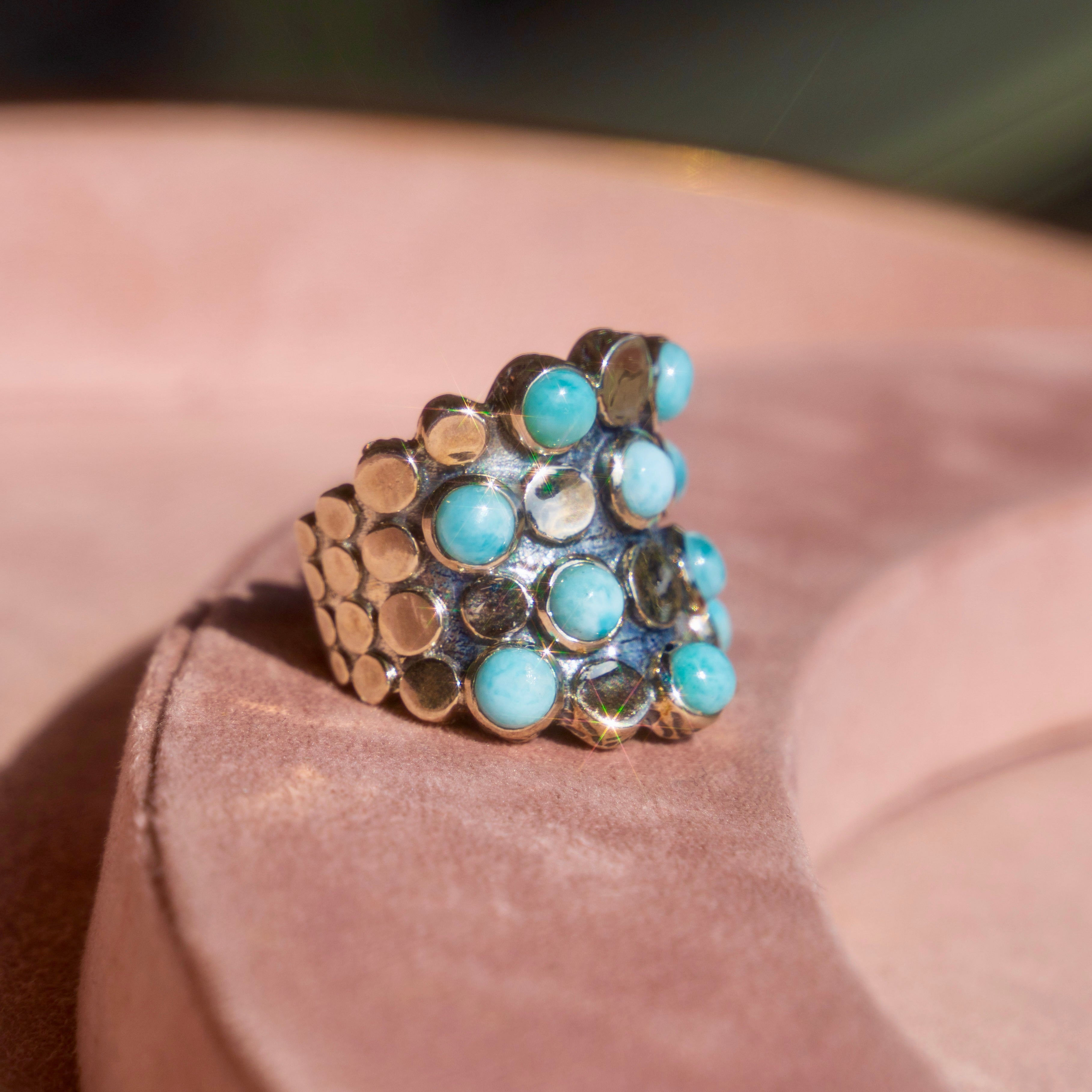 Sterling Silver Larimar Chunky Ring