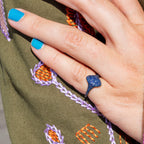 14k Blue Sapphire Pinky Ring
