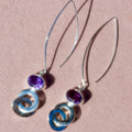 Sterling Silver Interlocked Amethyst Dangle Earrings