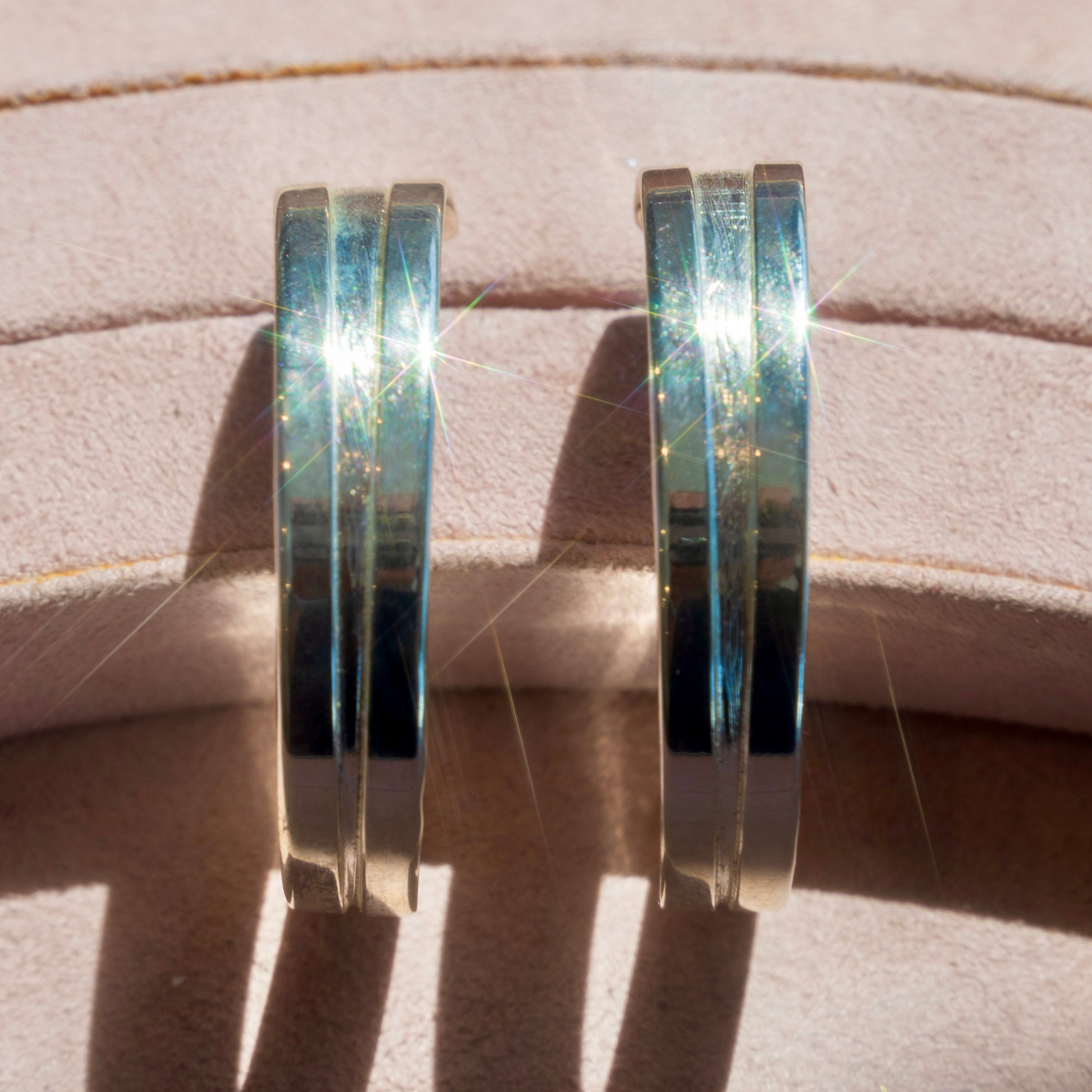 Hammered Sterling Silver Hoops