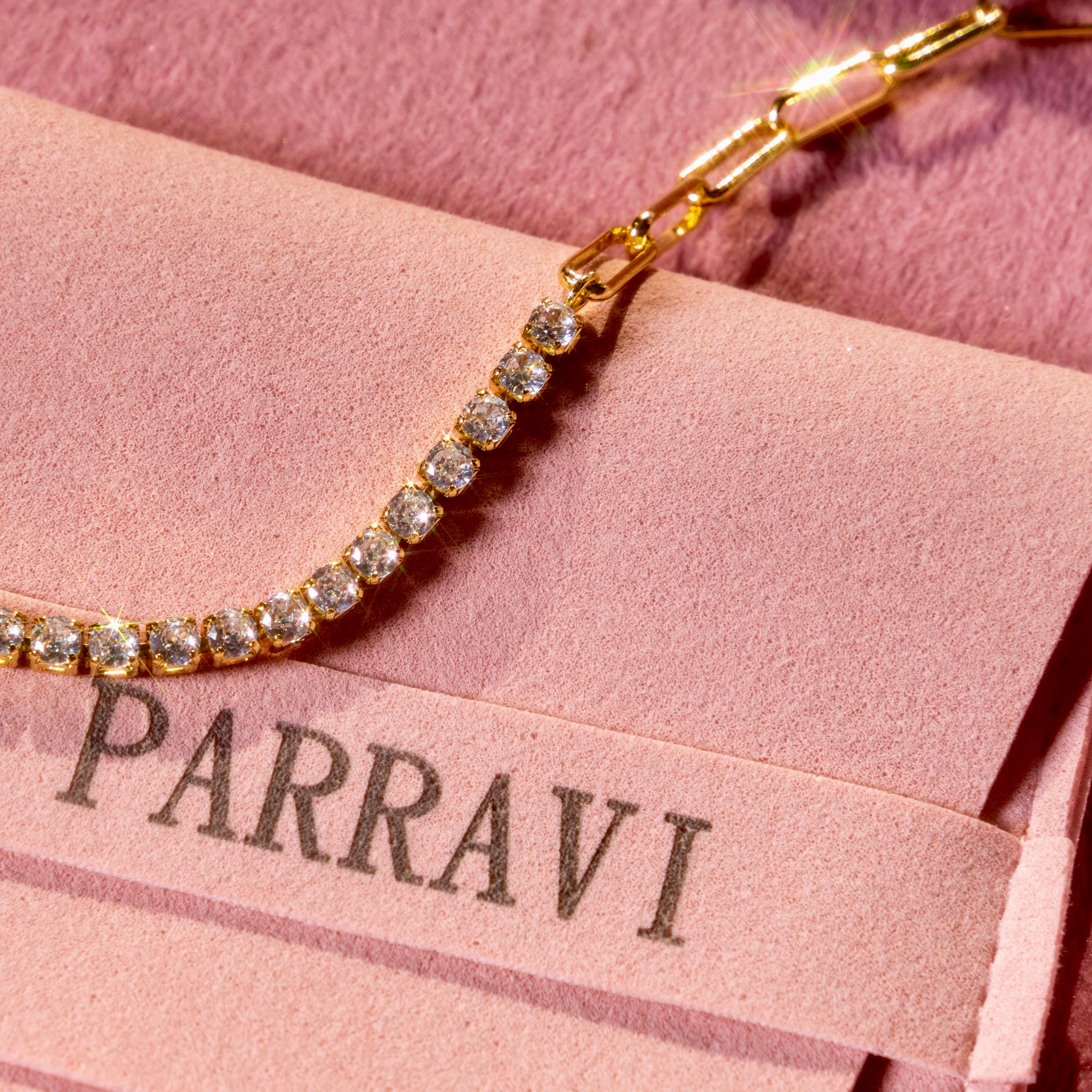 Faux Diamond Tennis Link Bracelet