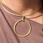 Gold Omega Necklace With Open Circle
