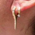 14k Diamond Spike Hoops