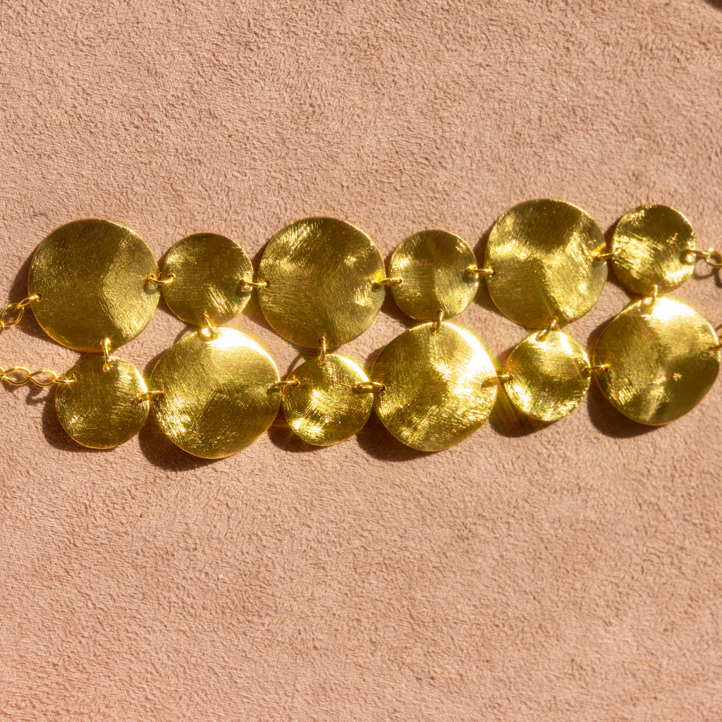 Brushed Gold Chunky Tennis Bracelet