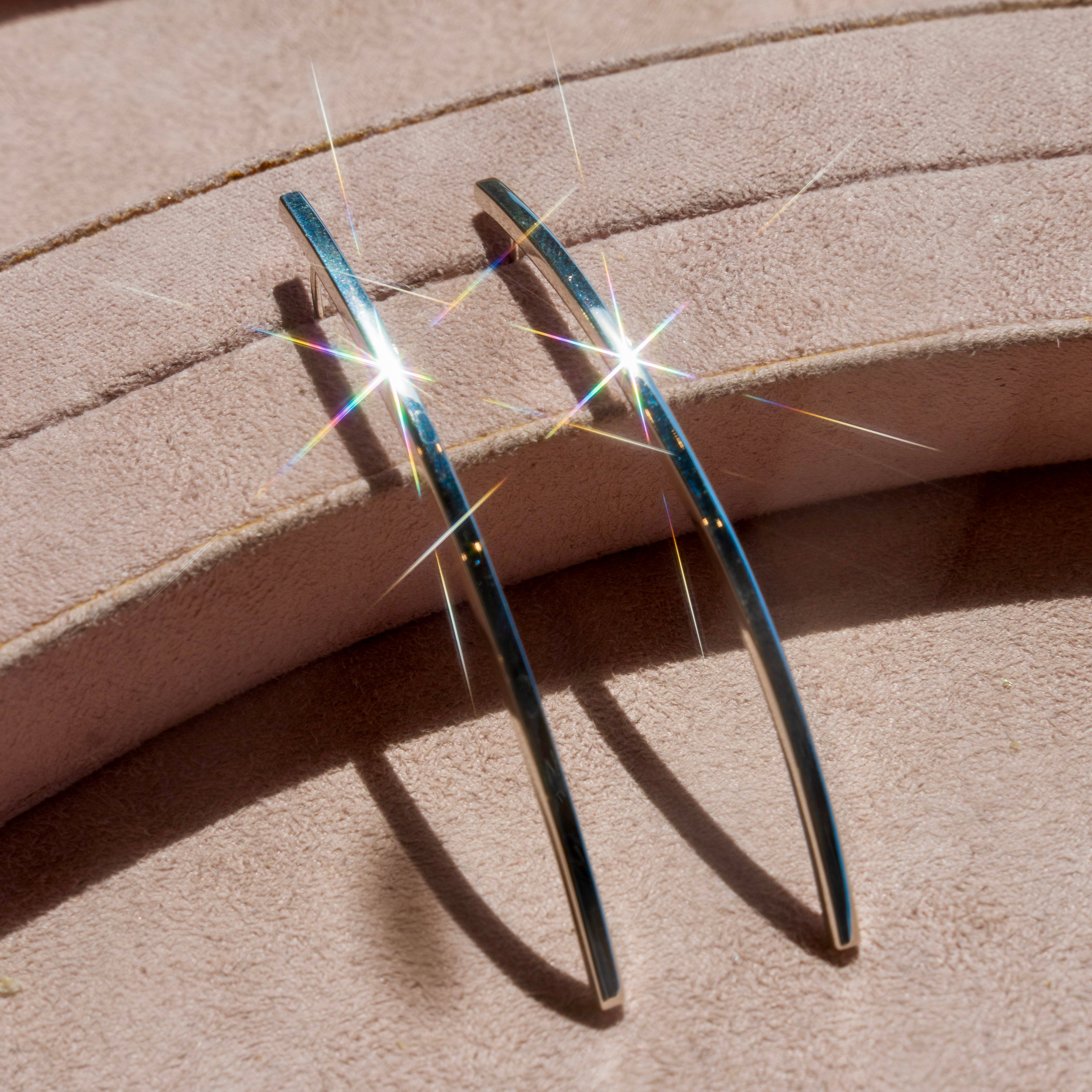 Sterling Silver Curve Earrings