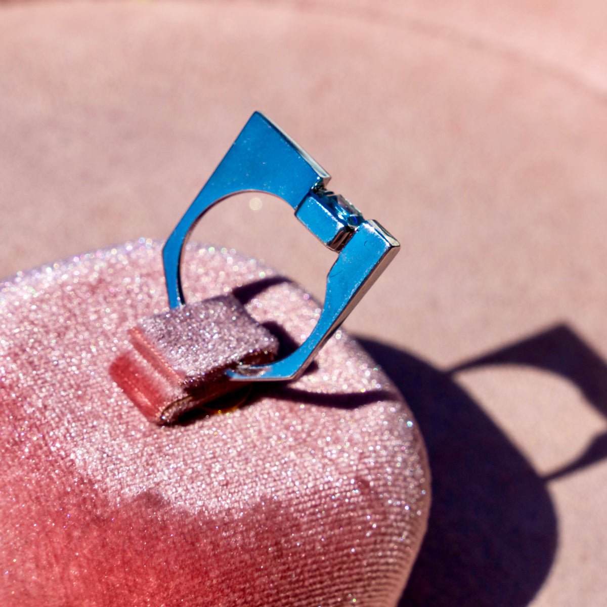 Blue Topaz Square Stacker Ring
