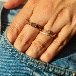 14k Rose Gold Diamond Stacking Ring