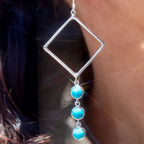 Sterling Silver + Turquoise Kite Earrings