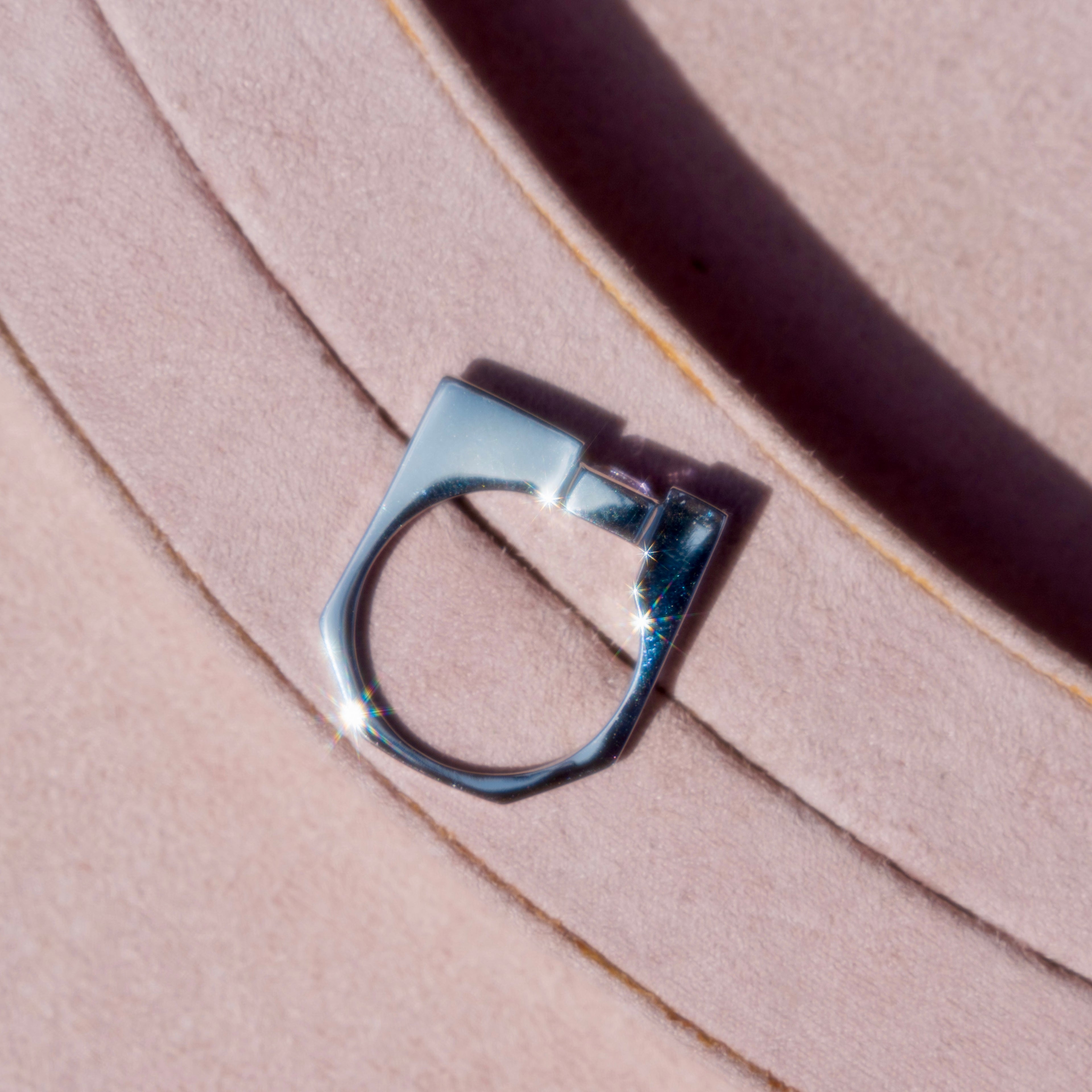 Sterling Silver Asymmetrical Amethyst Ring