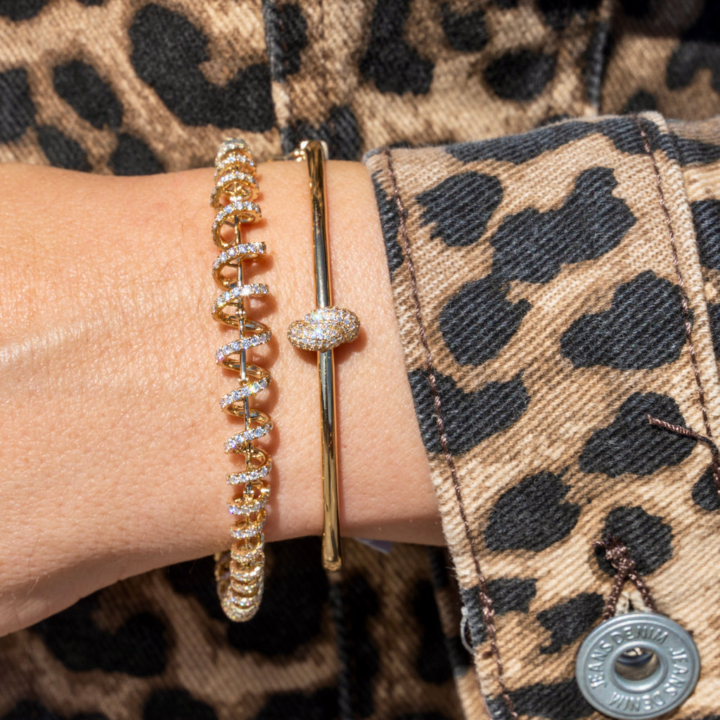 14k Diamond Coil Bracelet