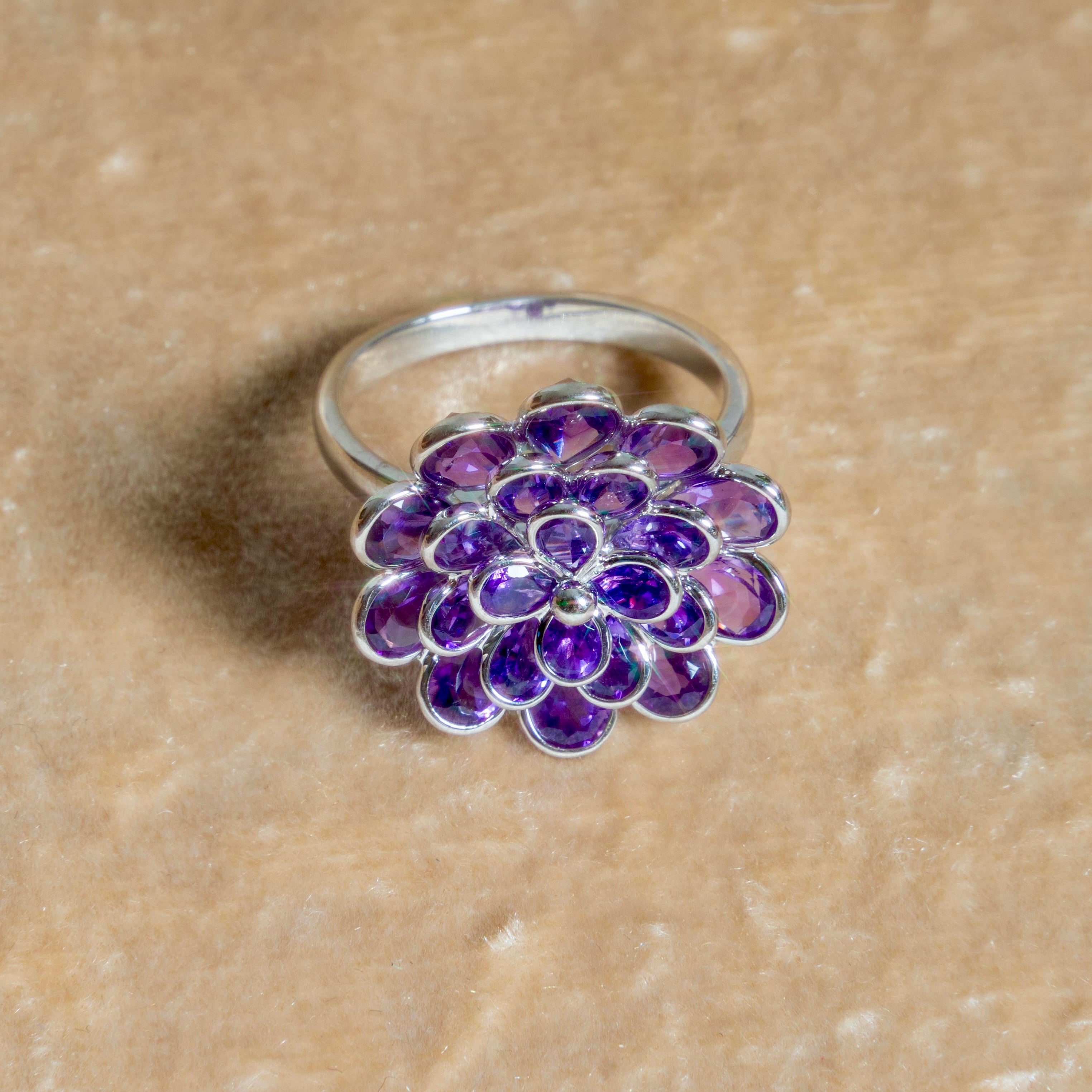 Amethyst Floral Ring