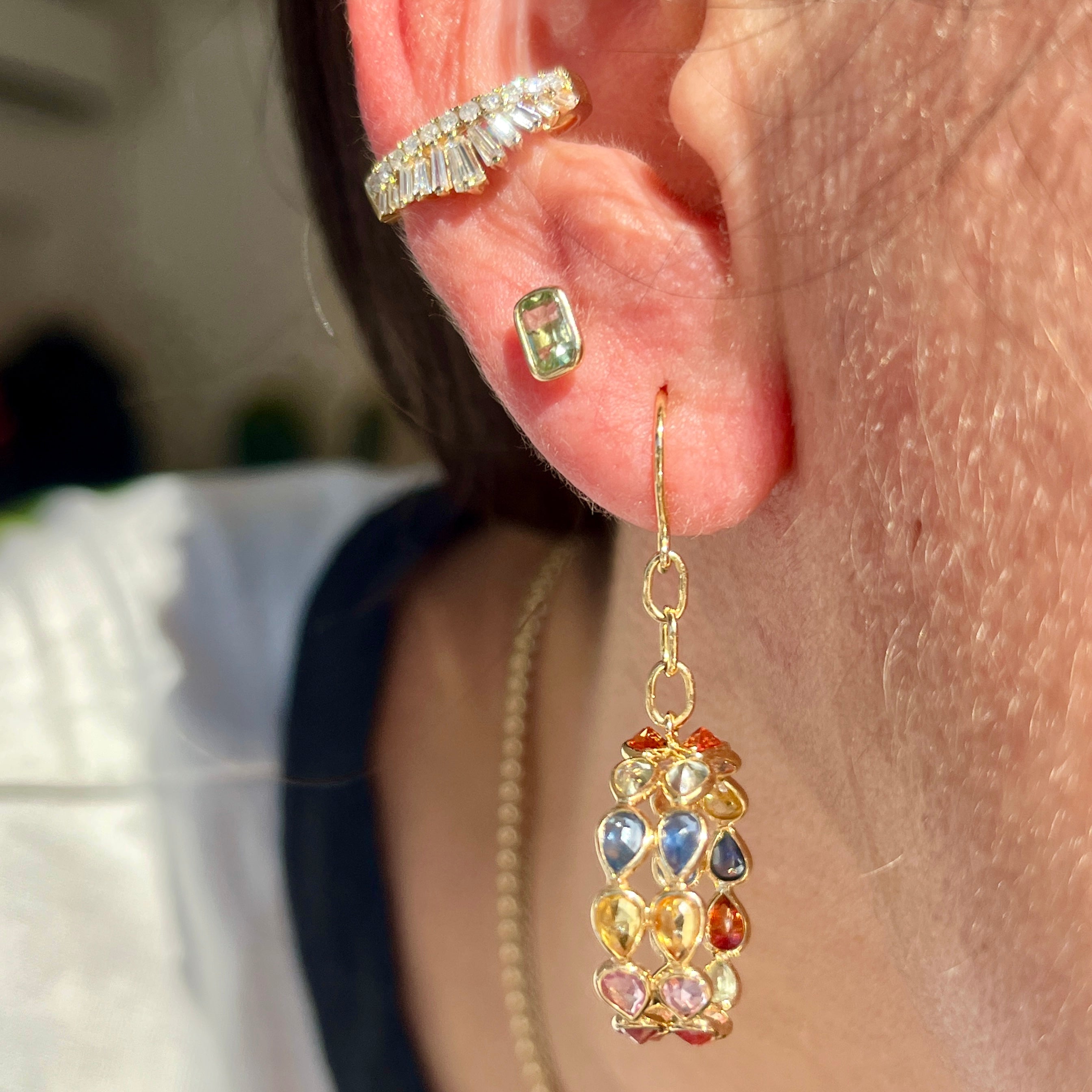 14k Green Sapphire Studs