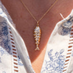 14k Diamond Fish Necklace