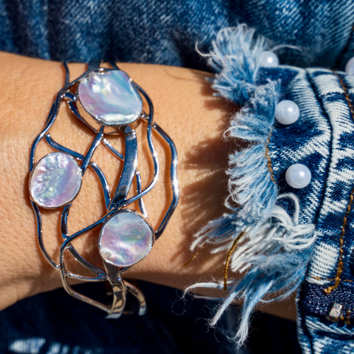 Freshwater Pearl Wavy Cuff