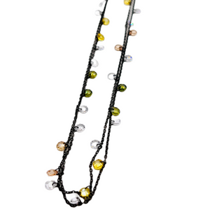 Oxidized Silver + Colored CZ’s Necklace