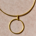 Gold Omega Necklace With Open Circle