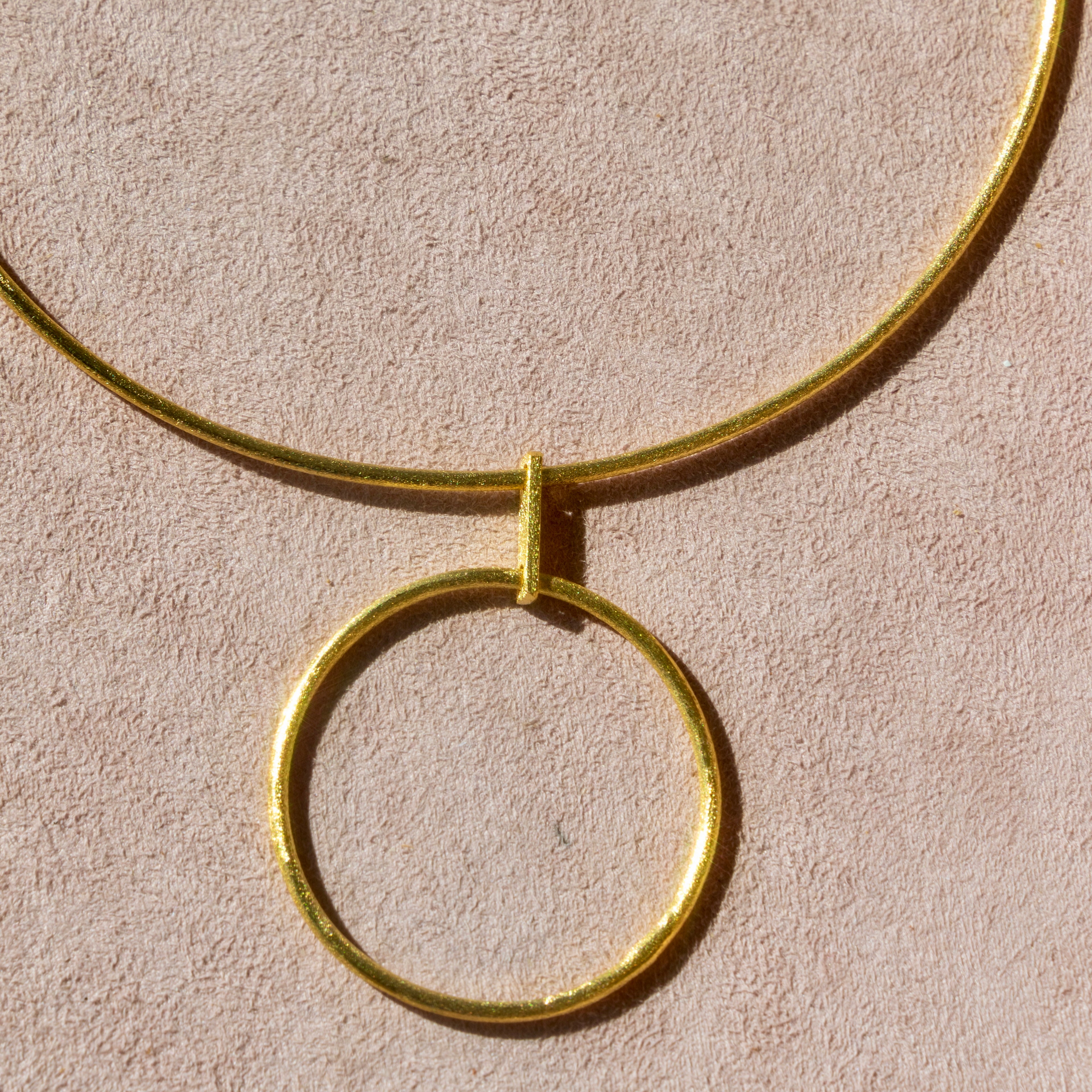 Gold Omega Necklace With Open Circle