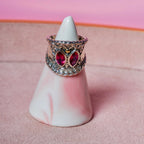 Pink Topaz Butterfly Pinky Ring