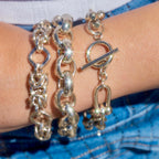 Sterling Silver Chunky Intertwined Link Bracelet