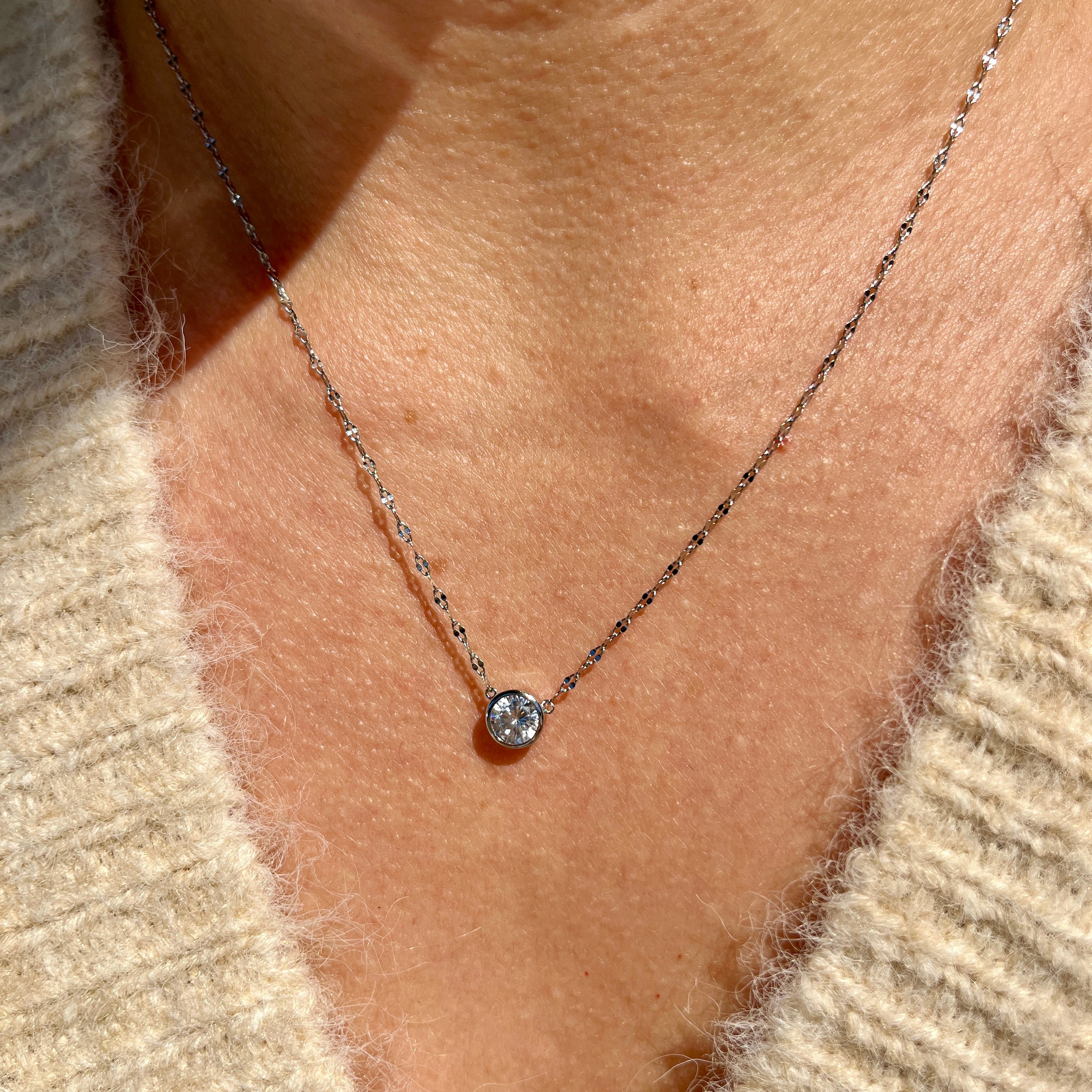 Silver CZ Shimmer Necklace