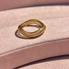 Gold Wavy Textured Ring