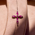 Ruby Silver Cross Pendant