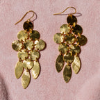 Cascading Chandelier Brushed Gold Statement Earrings
