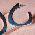 Sterling Silver Large Crescent Hoops