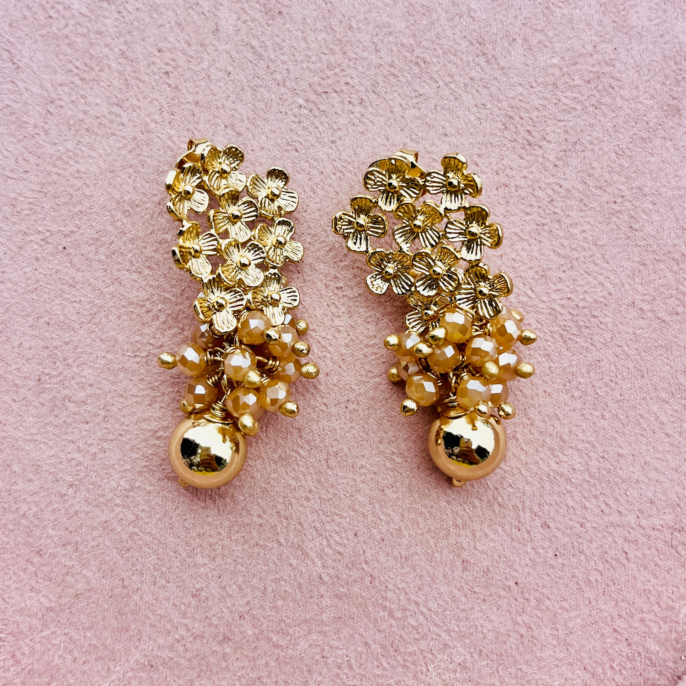 Champagne Czech Crystal Earrings