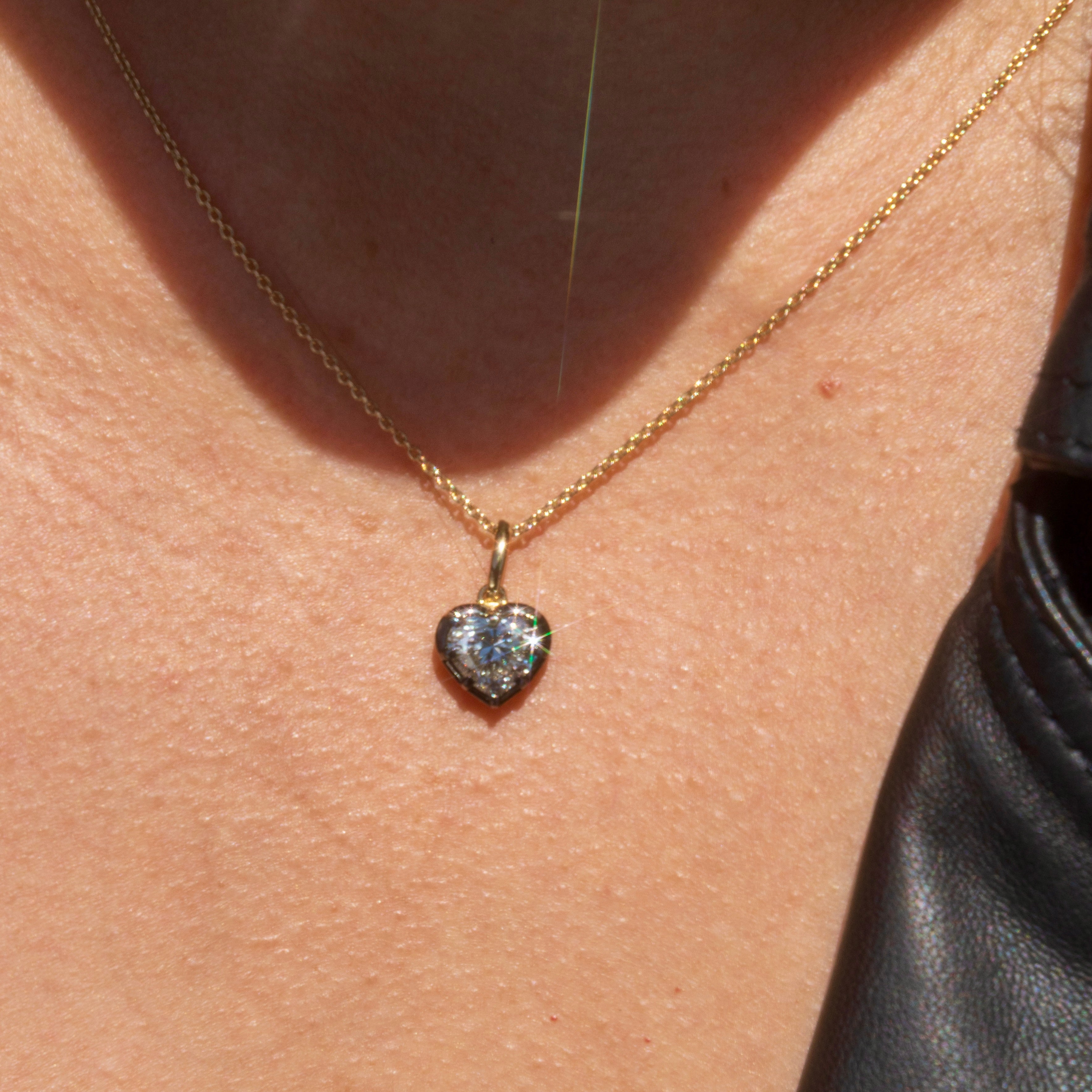 14k Lab Grown Heart Diamond Necklace