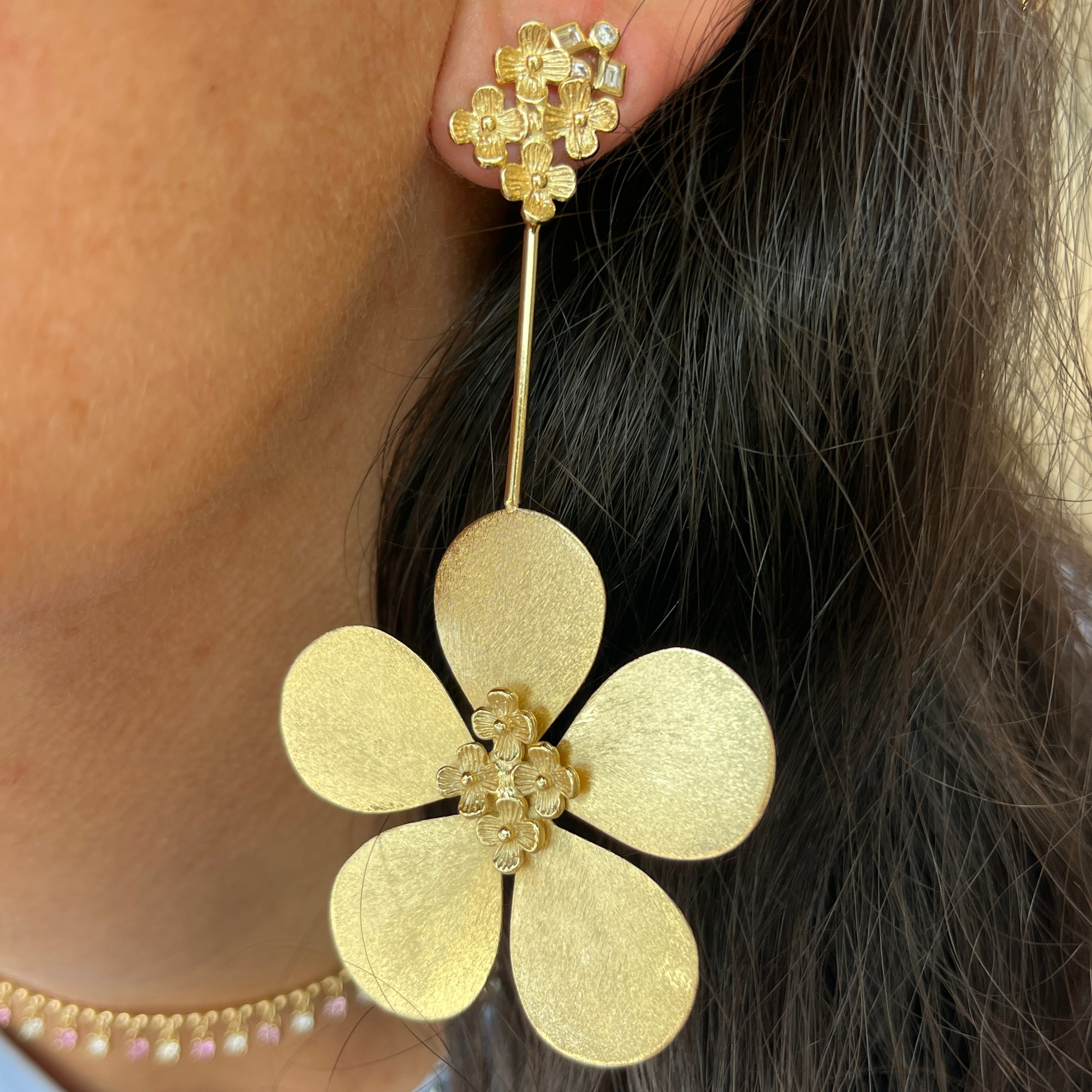 Large Floral Earrings