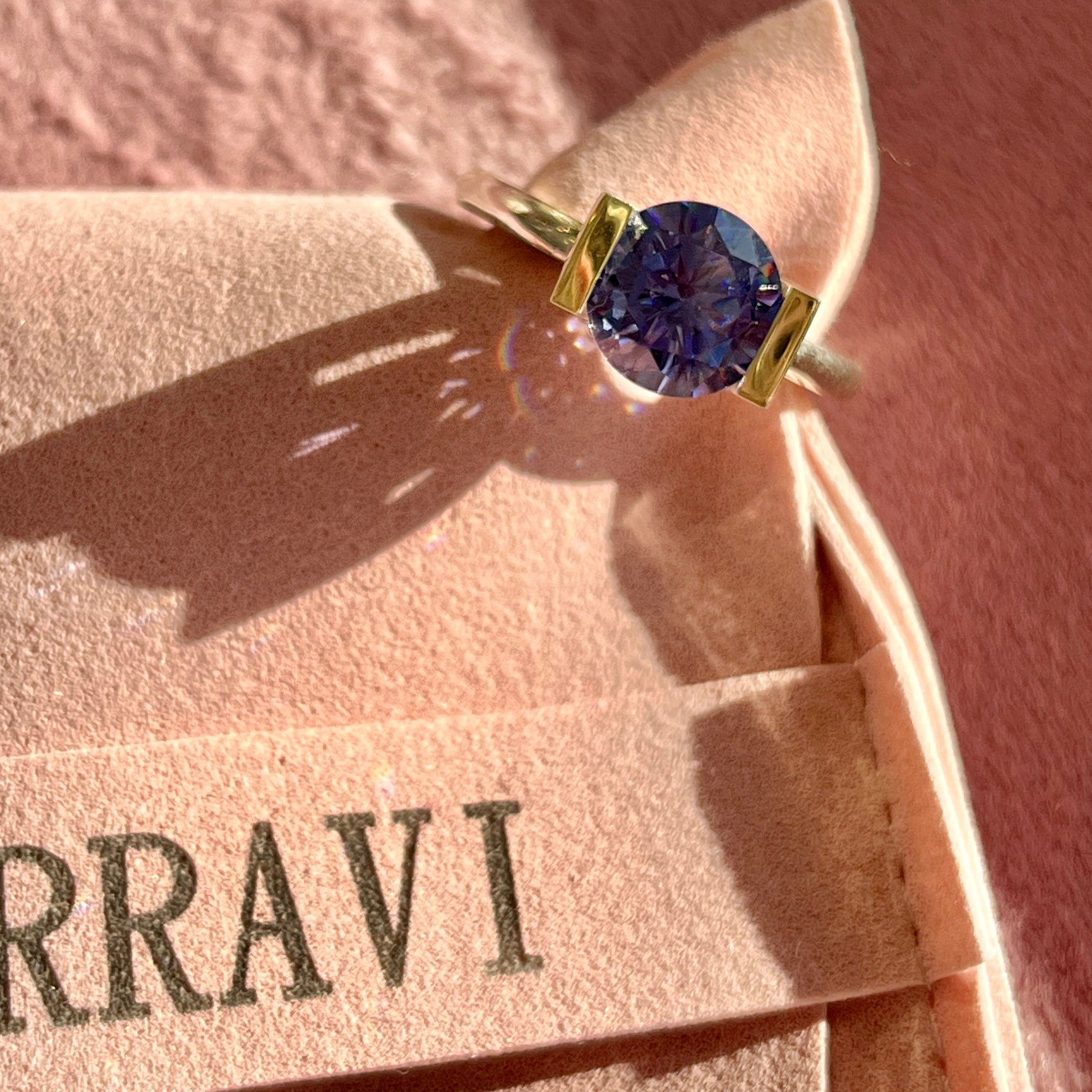 Tanzanite CZ Round Ring