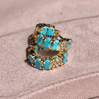 Turquoise + CZ Medium Hoops