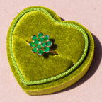 14k Emerald Floral Ring