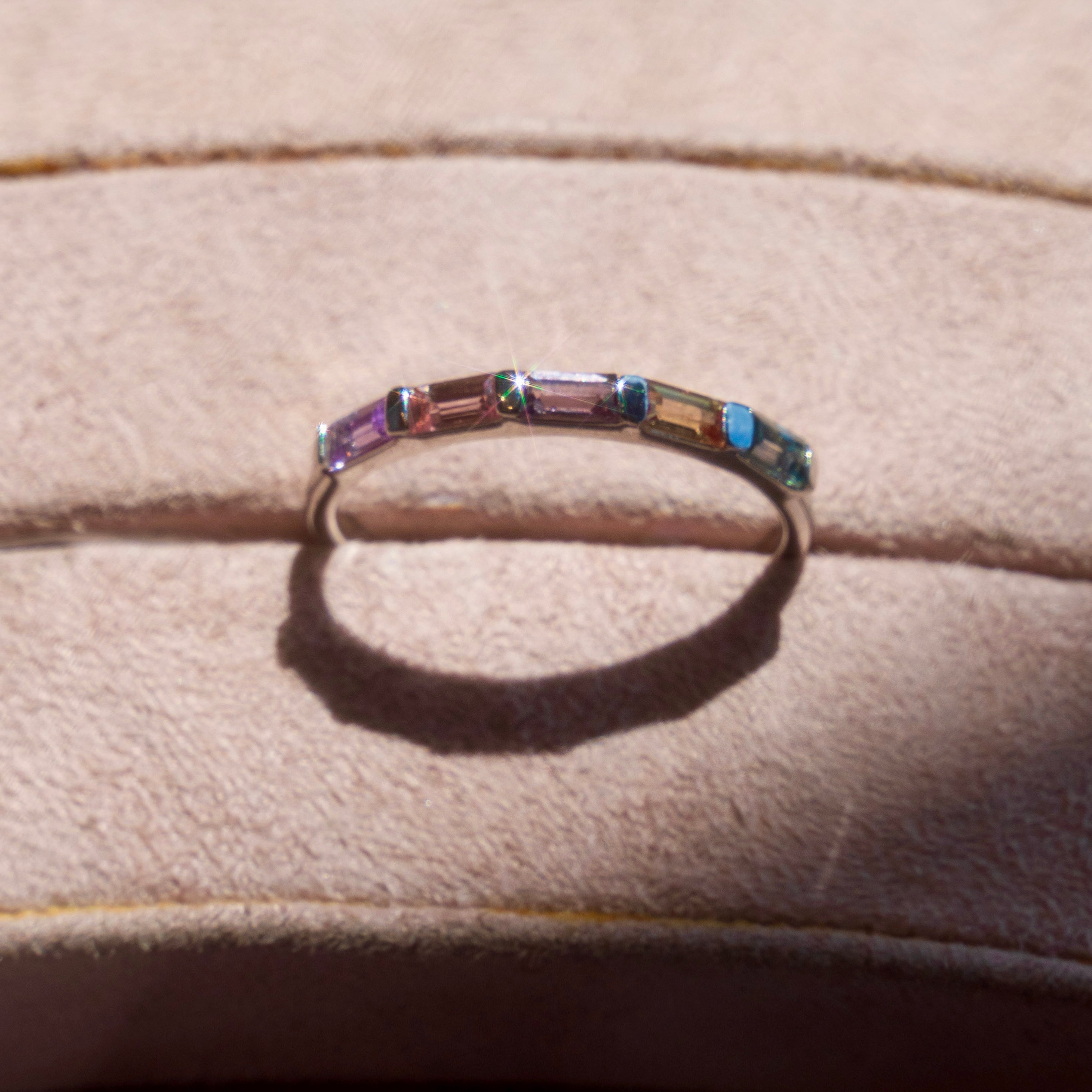 Baguette Sapphire Stacker Ring