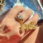 Gold Wavy Textured Ring