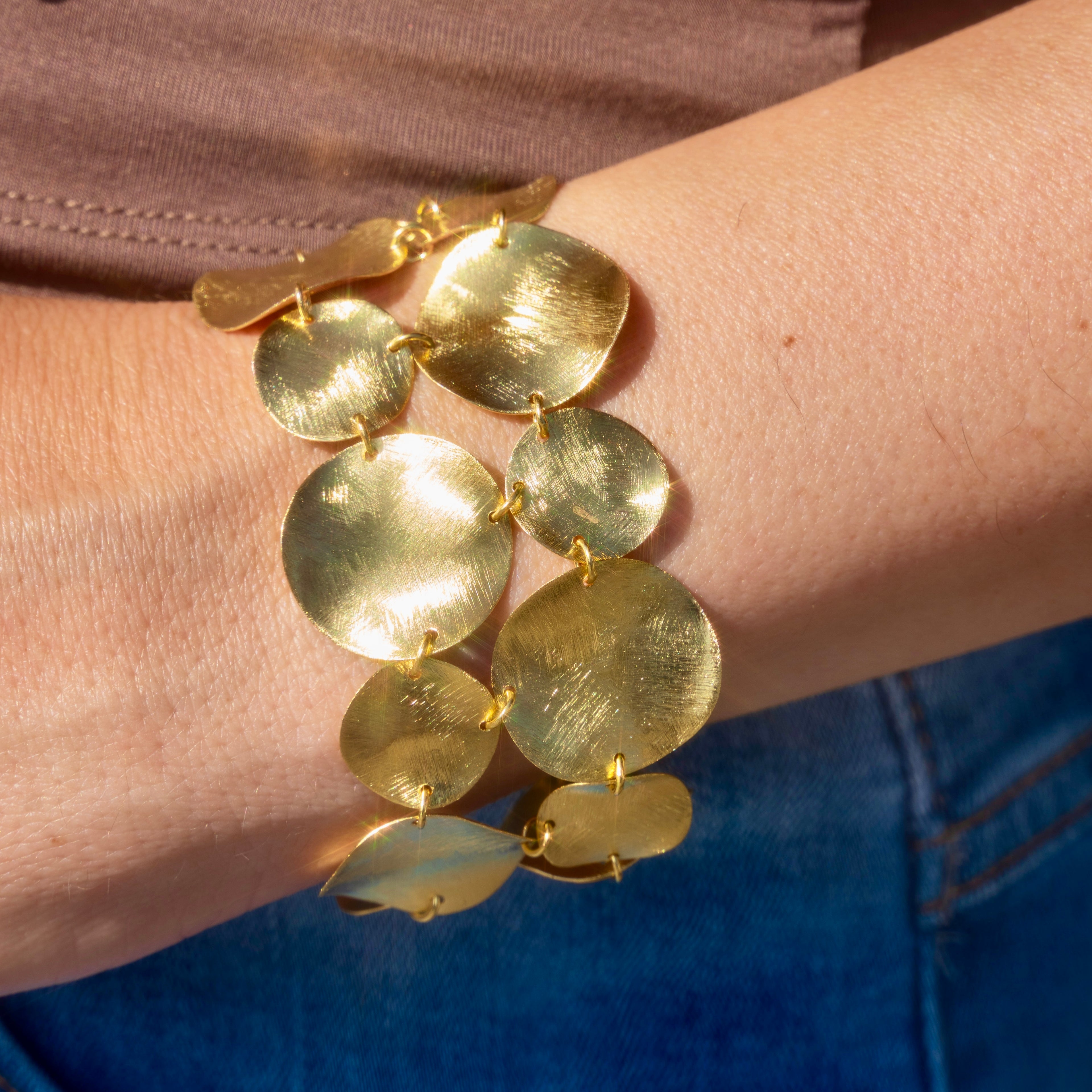 Brushed Gold Chunky Tennis Bracelet