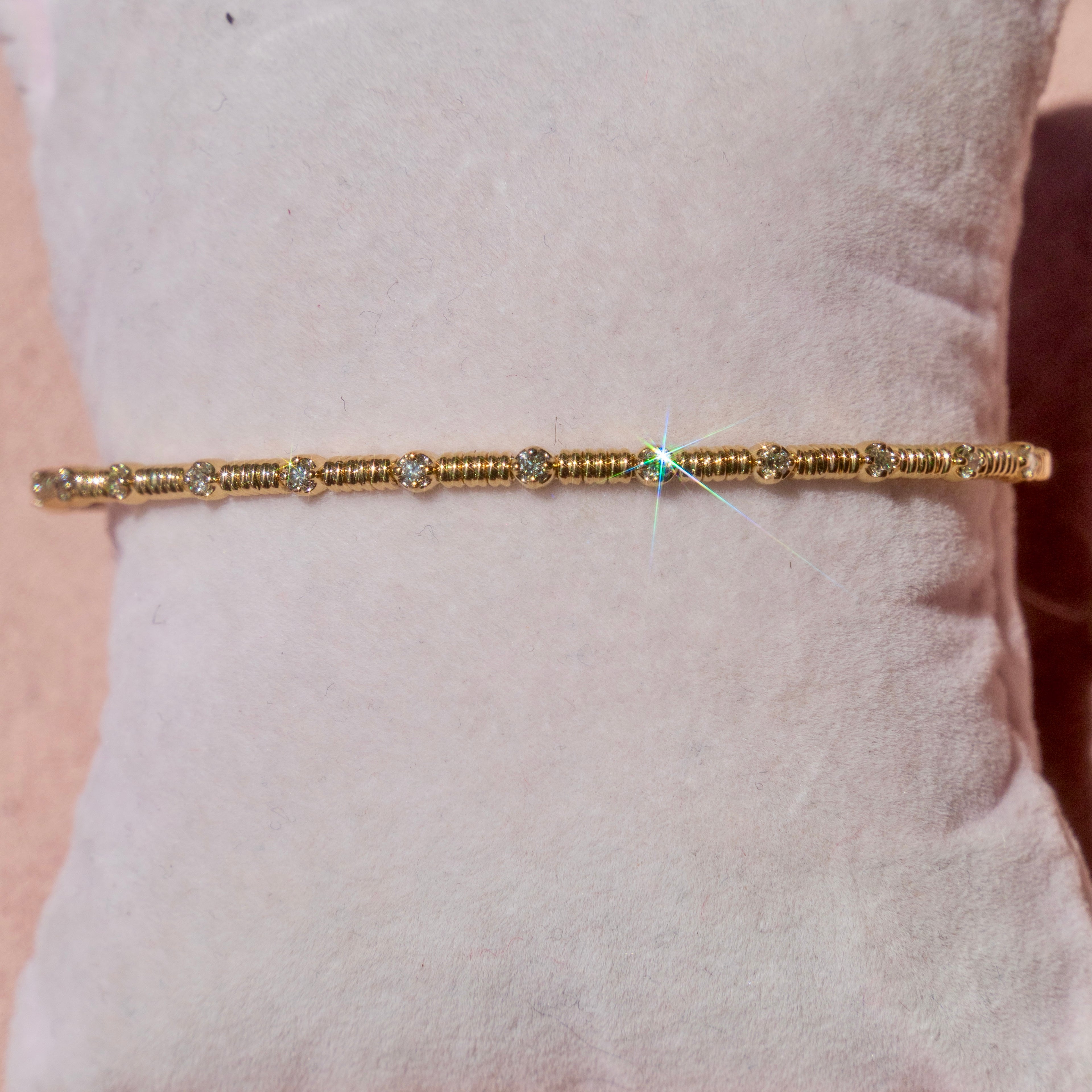 14k Mini Diamond Bangle