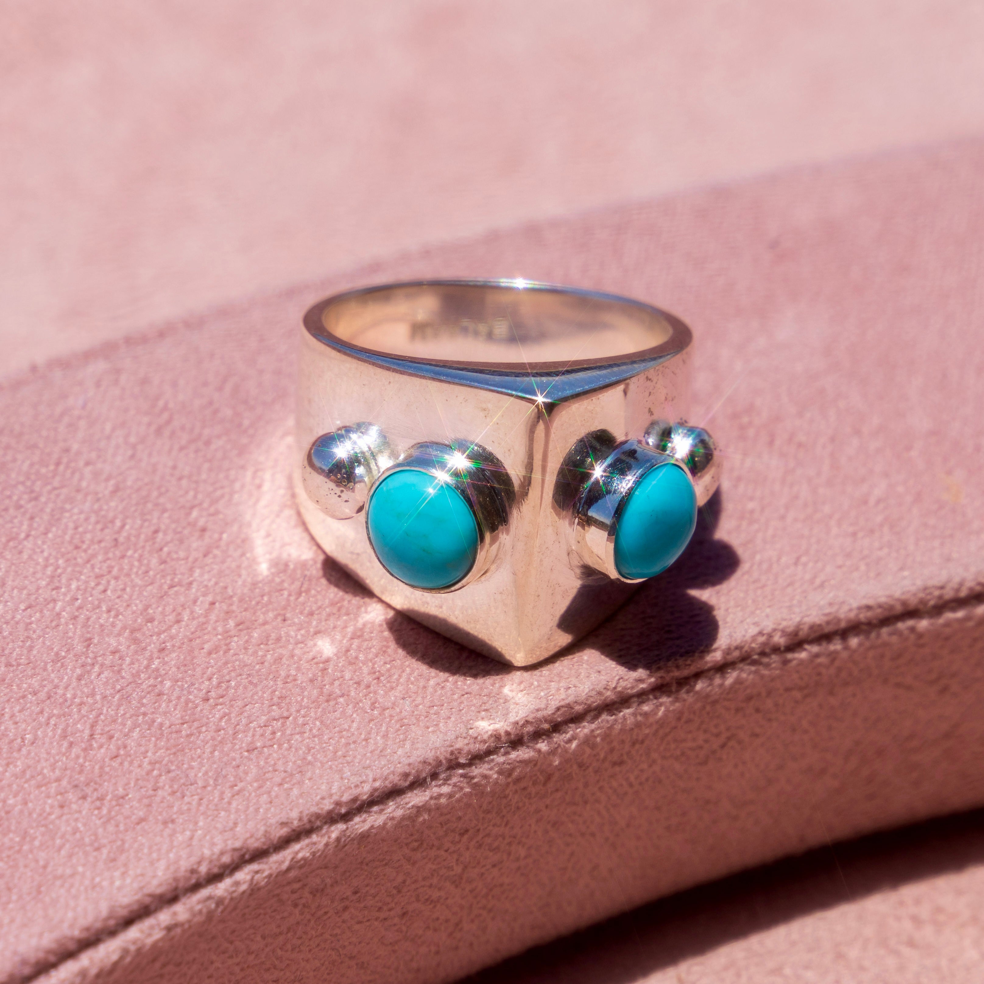 Sterling Silver + Turquoise Spiked Ring