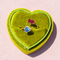 14k Pink Tourmaline, Tanzanite, + Diamond Ring