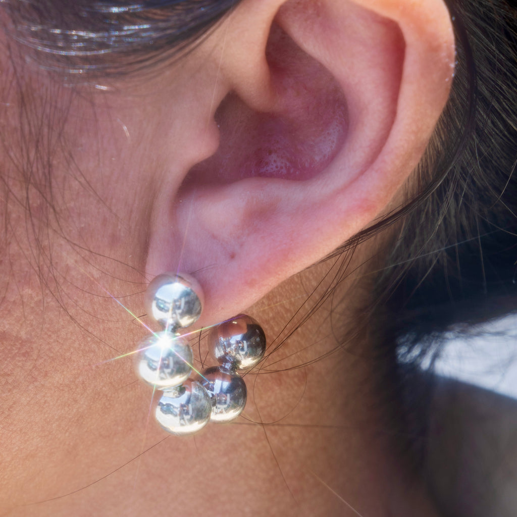 Sterling Silver Ball Hoops