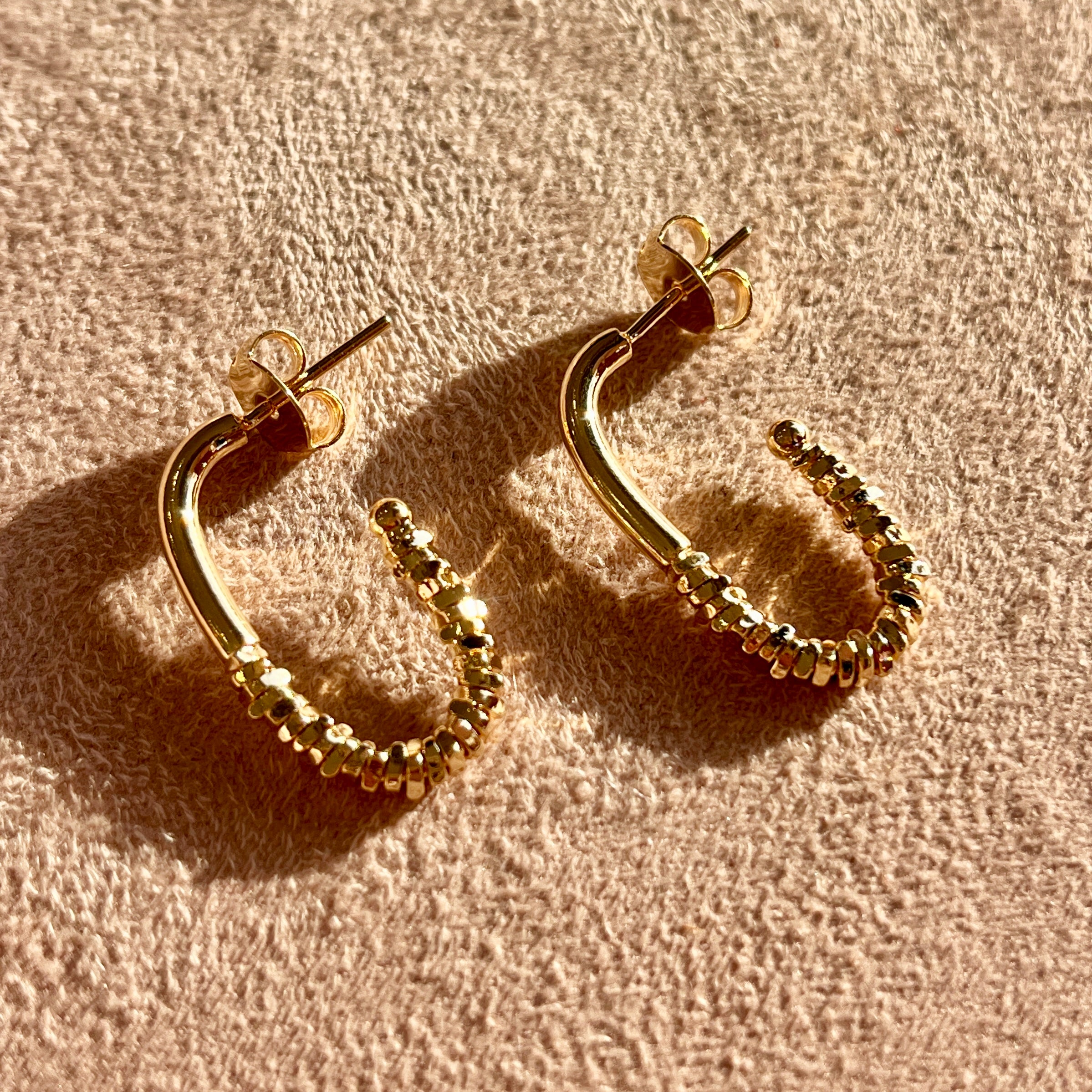 Gold Textured Hoops