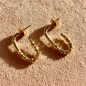 Gold Textured Hoops